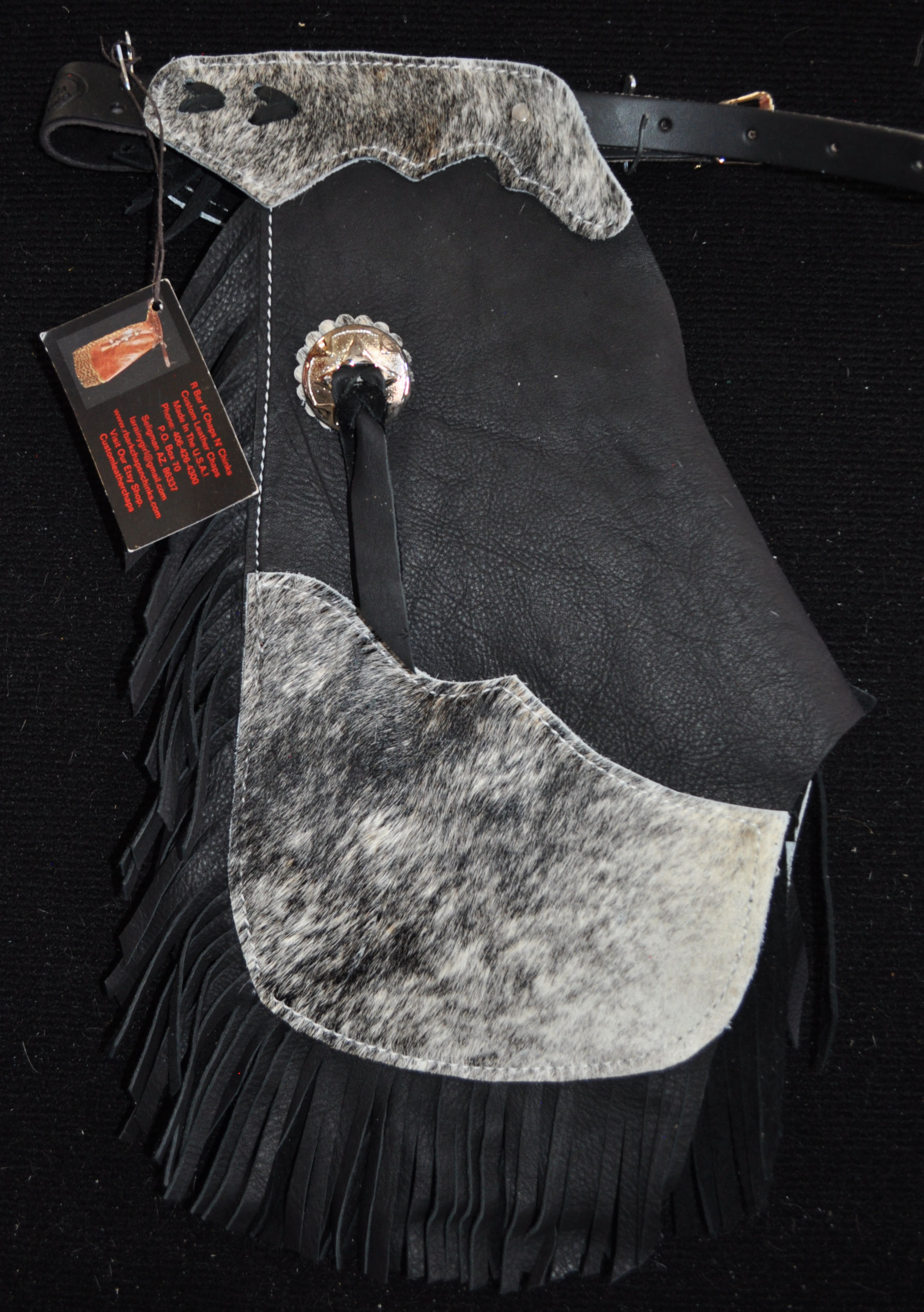 Custom Made Leather Kid's Chinks/Size 3/4