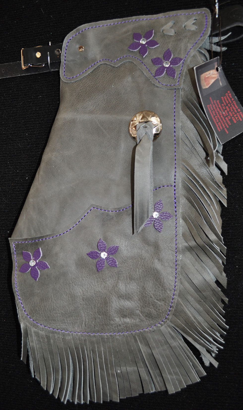 Custom Made Leather Kid's Chinks/Size 3/4