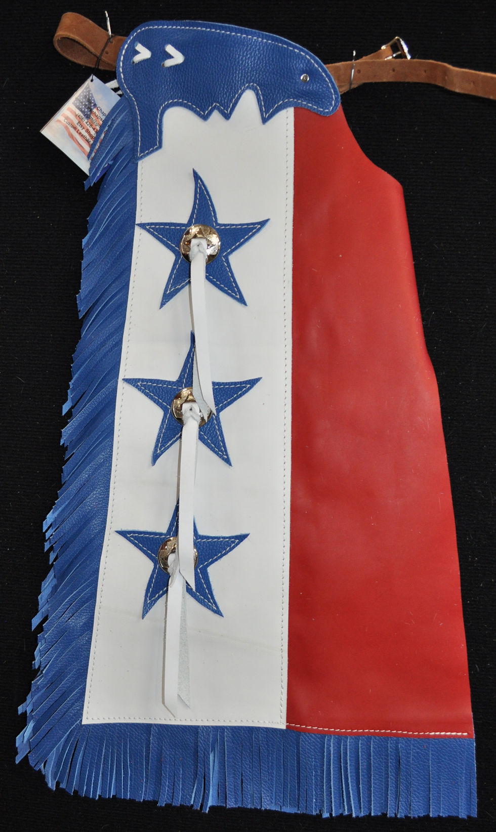 Custom Made Leather Rodeo Chaps/ Patriotic
