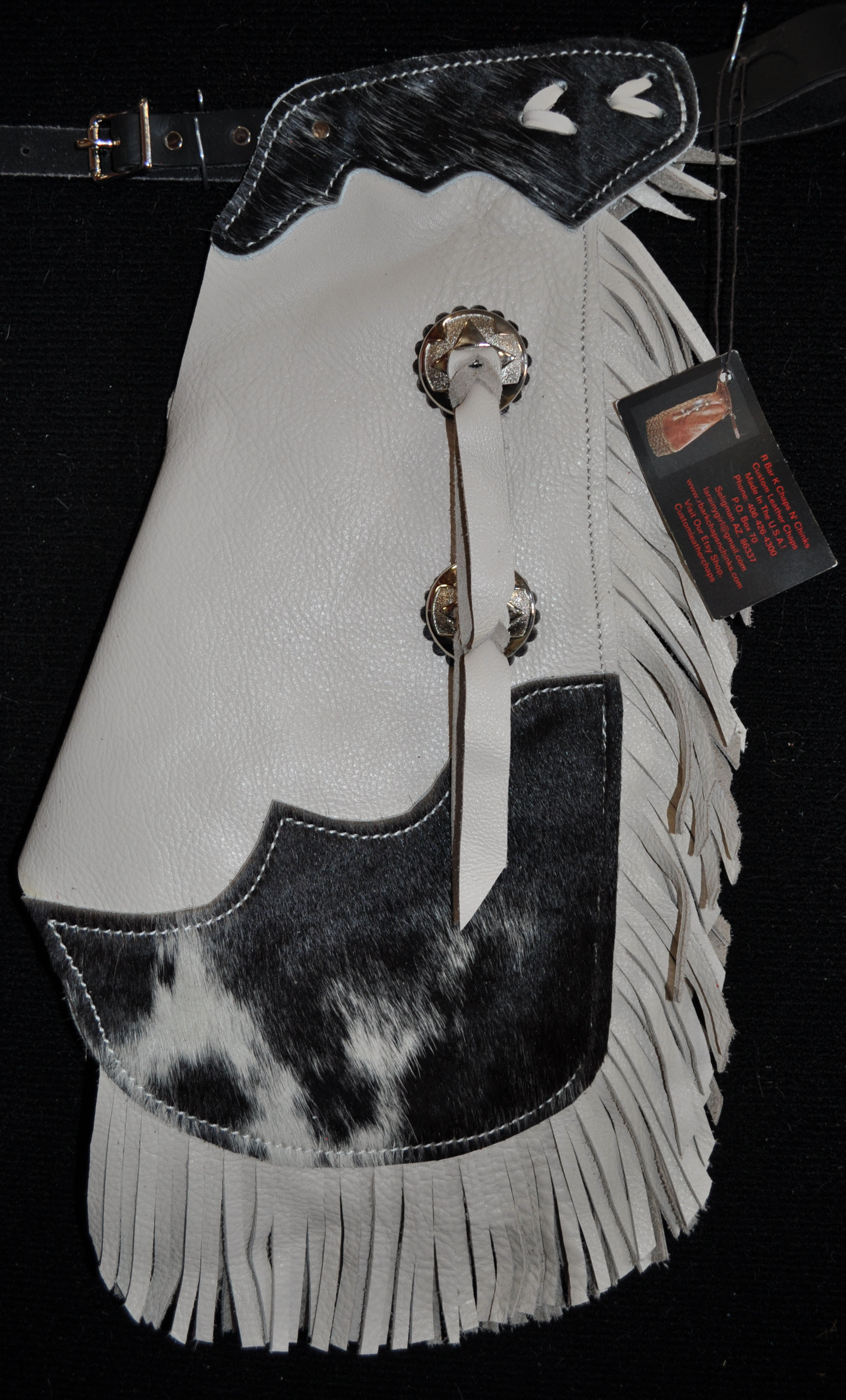 Custom Made Leather Kid's Chinks/Size 5/6