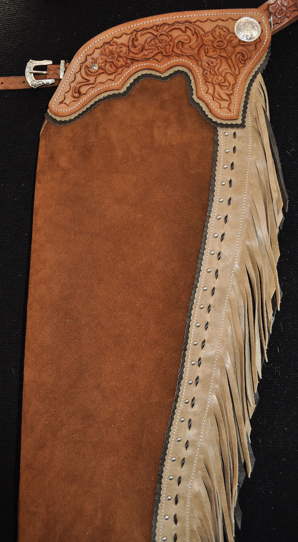 Thumbnail: Custom Made Leather Shotgun Chaps/Rough Out
