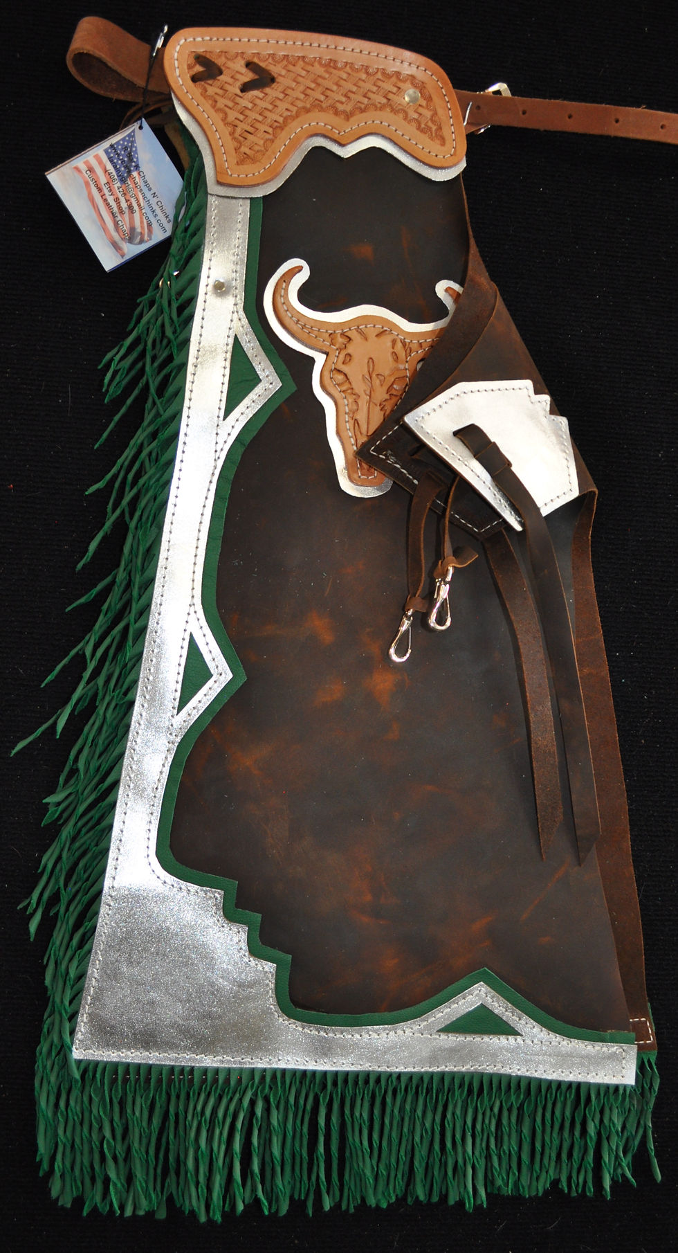 Thumbnail: Custom Made Kid's Rodeo Chaps/Bull Skull Chaps