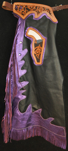 Custom Made Leather Rodeo Chaps/Metallic | RBarKChapsN'Chinks