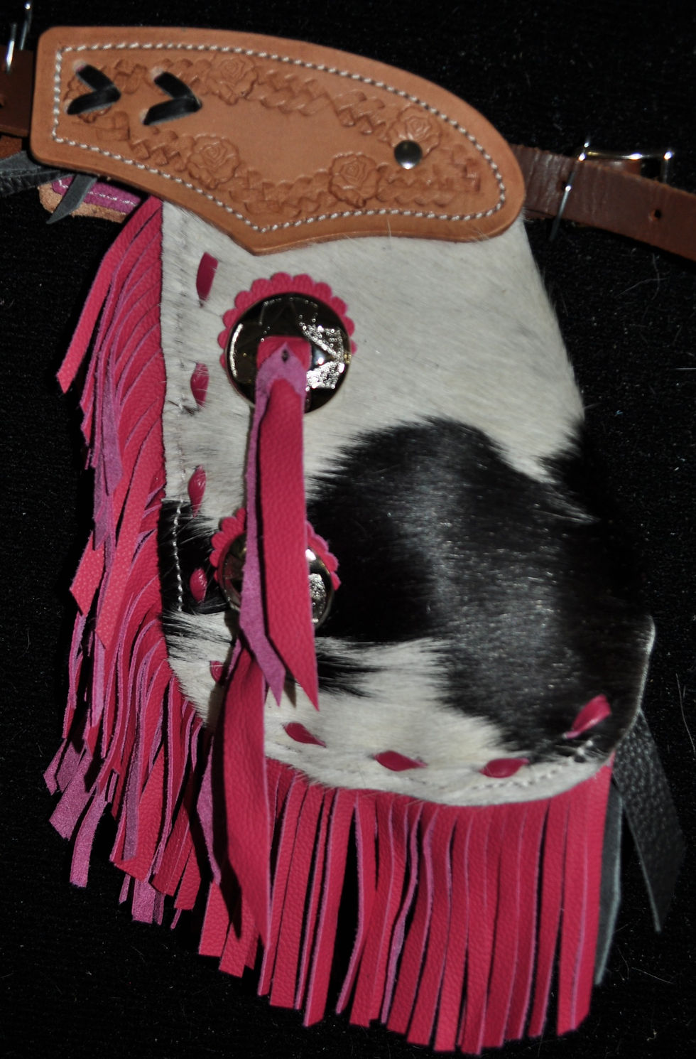 Custom Made Pink Leather Kid's Chinks/Size 12 Month