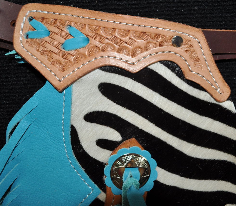 Thumbnail: Custom Made Hair On Cowhide Kid's Chaps/Zebra Cowhide