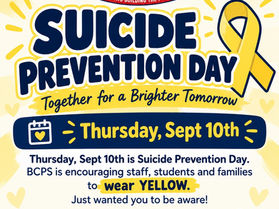 Suicide Prevention Day - Thurs. Sept.10th Wear Yellow!
