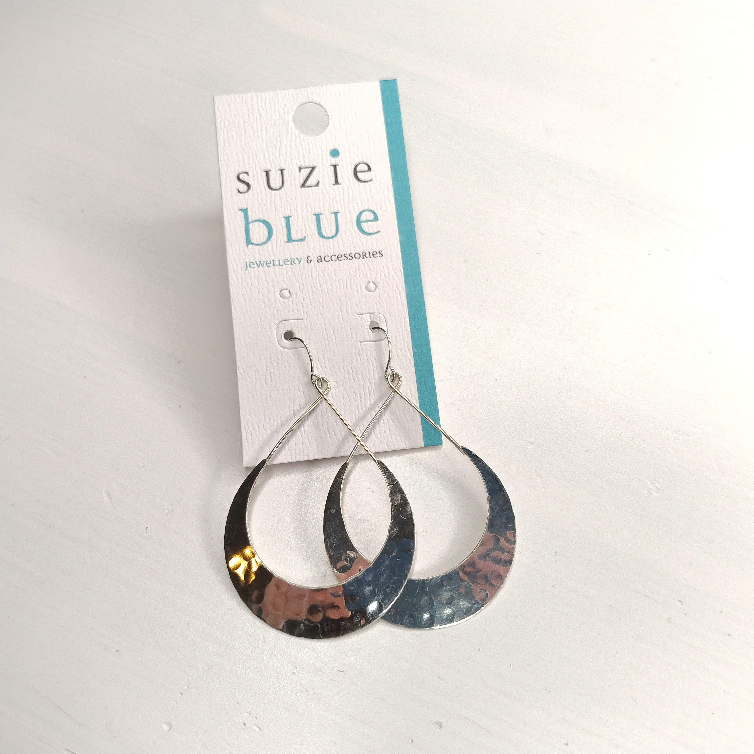 Suzie Blue JP1034 Large Oval Hoop Metal Earrings