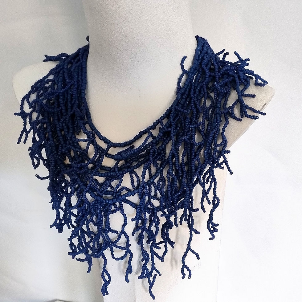 Thumbnail: Narratives Blue Multi Bead Drama Necklace