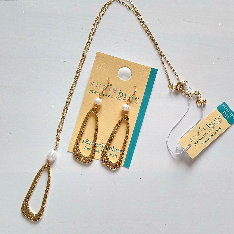 Thumbnail: Suzie Blue GP 420 Pendant and Pearl Short Necklace
