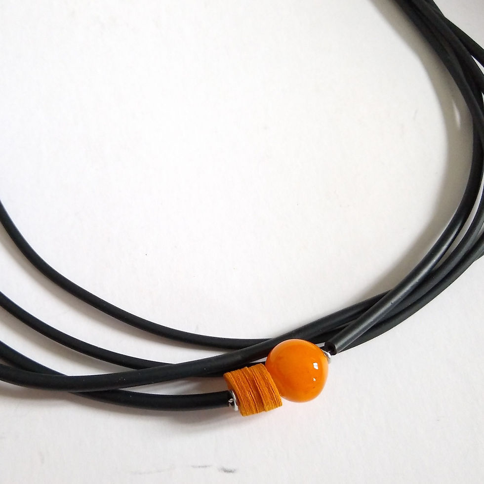Thumbnail: Opella Murano Glass and Rubber Necklace