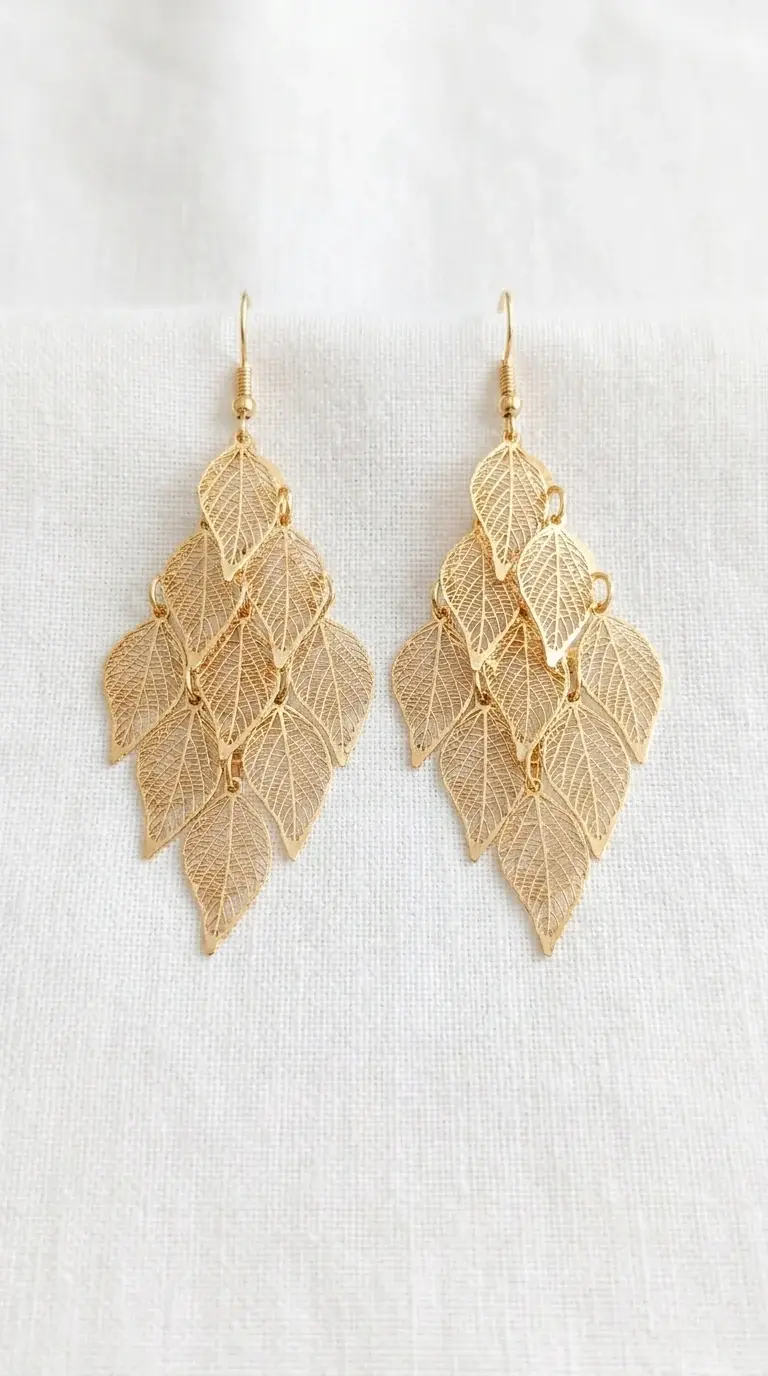 Thumbnail: Envy 510 Filigree Leaf Earrings