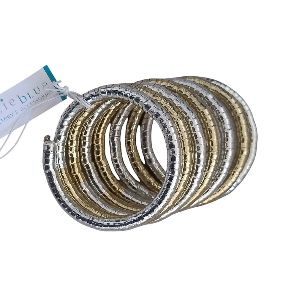 Thumbnail: Suzie Blue KH1507 Springy Snake Effect Bracelet
