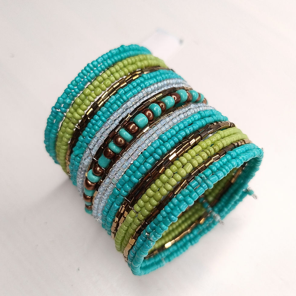 Thumbnail: Suzie Blue 1406  Beaded Wide Cuff