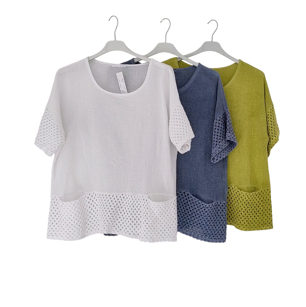 Thumbnail: Crochet Detail Linen Top