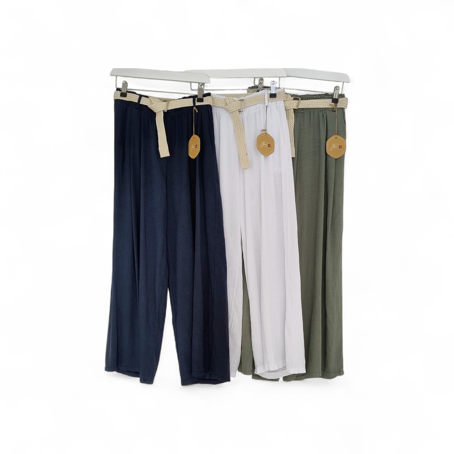 Belted Cotton Trousers