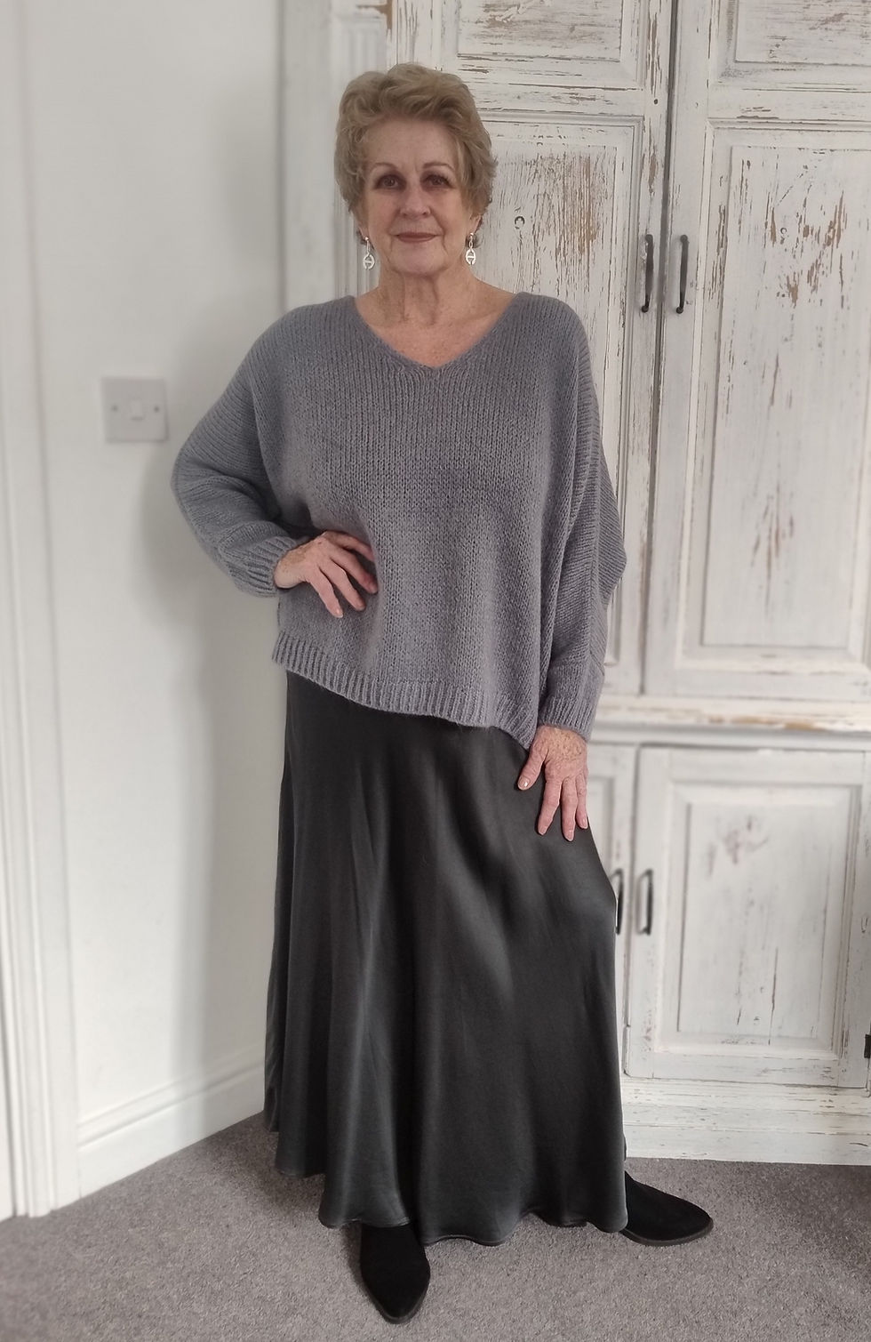 Thumbnail: Viscose and Silk Long Skirt