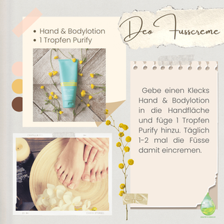DIY Rezept mit ätherischen Ölen von doterra für eine Deo Fusscreme