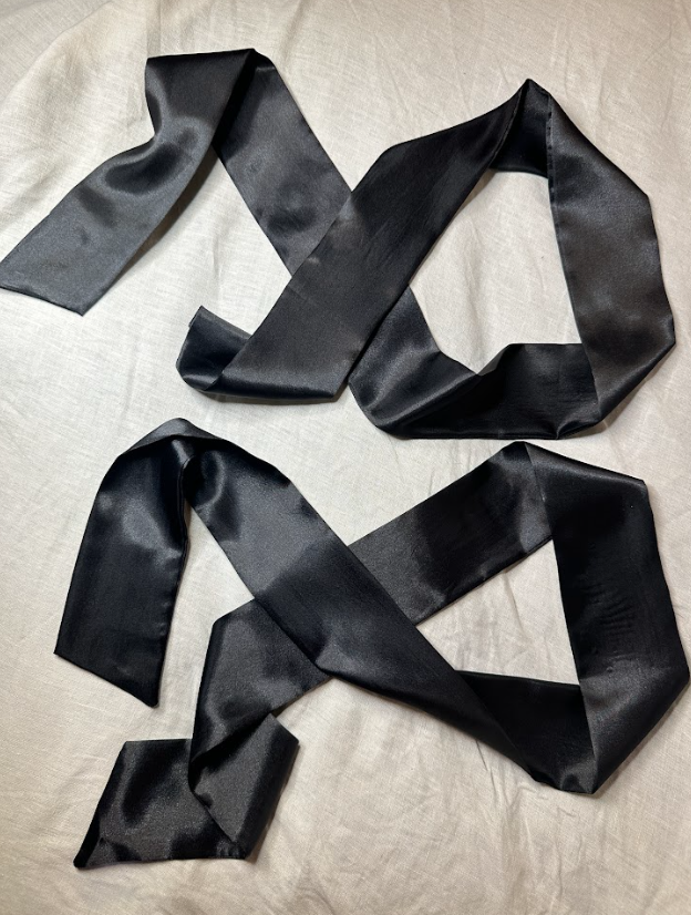 Thumbnail: 2x Black Satin Blindfolds