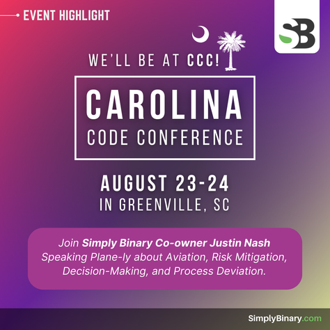 We'll be at the Carolina Code Conference (CCC)!