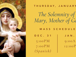 Solemnity of Mary, Mother of God Mass Schedule