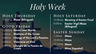 Holy Week Schedule