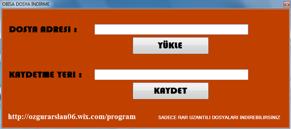 OBİSA DOSYA İNDİRME PROGRAMI
