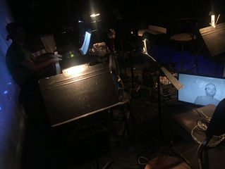 Behind the scenes (literally) (and the scrim)