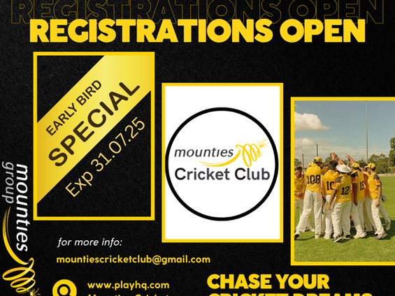 Registrations now open - Junior & Senior Cricket