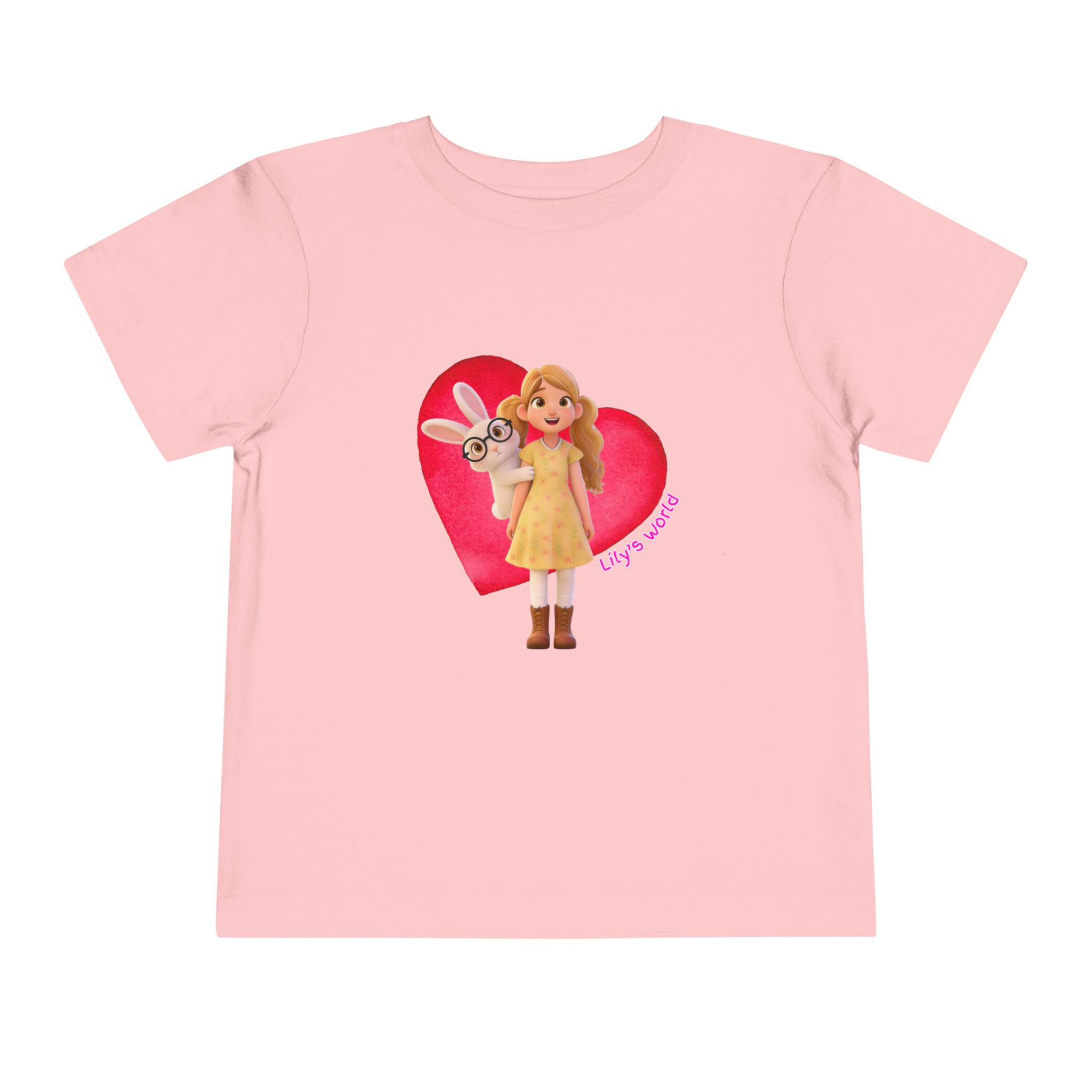 Toddler Tee — 'Lily's World' Cute Girl & Bunny Star Graphic