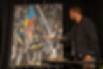 Cody Sabol painting a 9/11 memorial piece live at the Roberto Clemente Foundation Ambassador's Reception 2026 Pittsburgh, PA