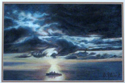 Kona Sunset pastel, 23 3/4 x 17 1/2"