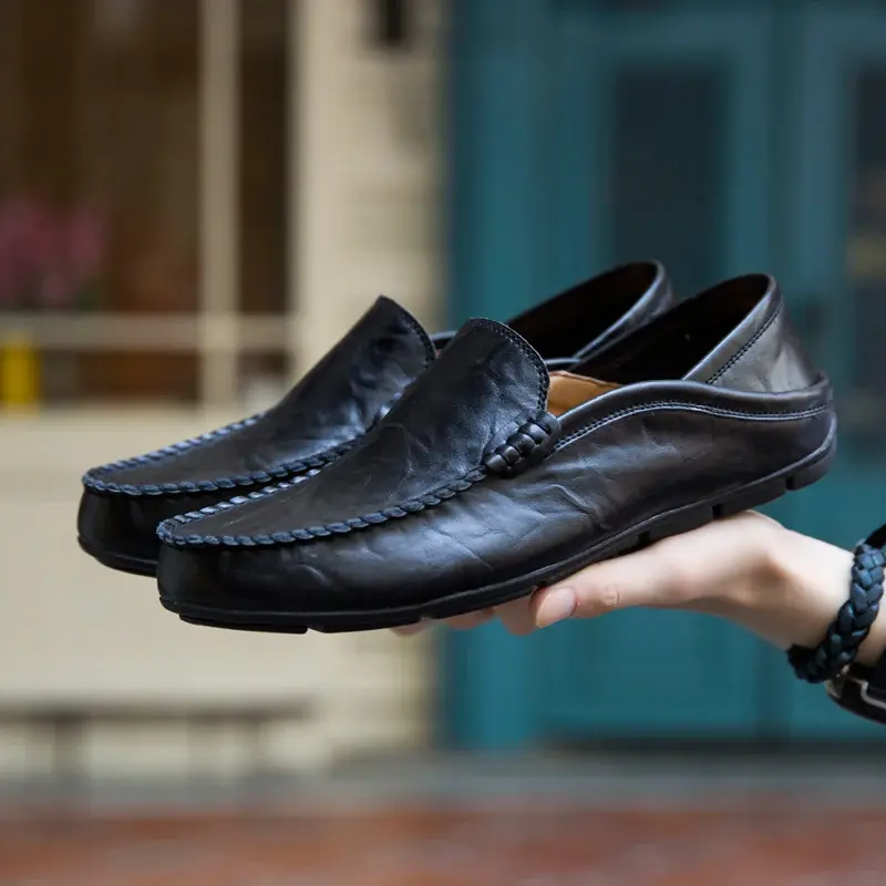 Thumbnail: Men Shoes Casual Genuine Leather Mens Loafers Moccasins Designer Slip on Boat Sh