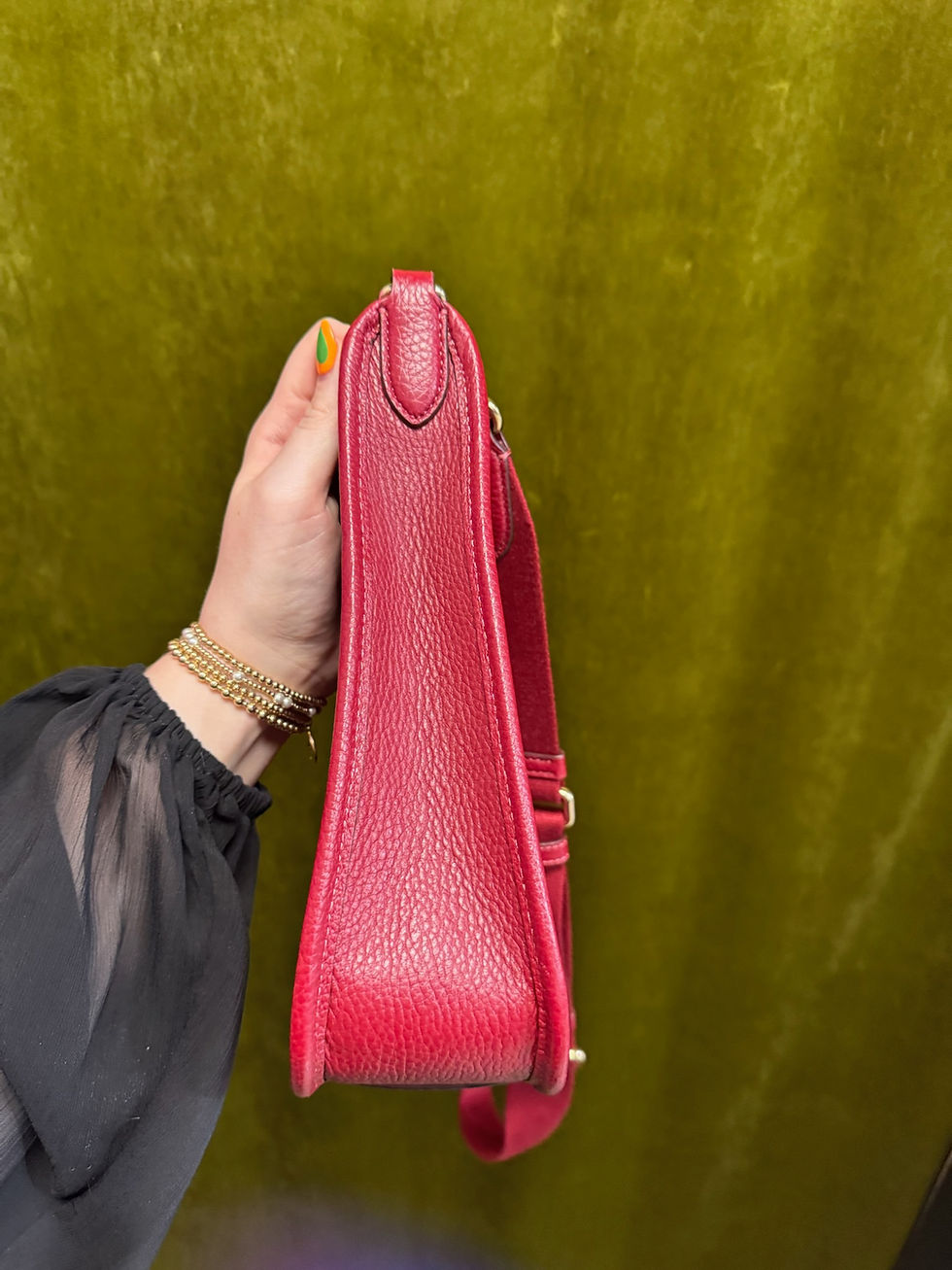 Thumbnail: Coach purse red jacquard Dempsey Top zip file