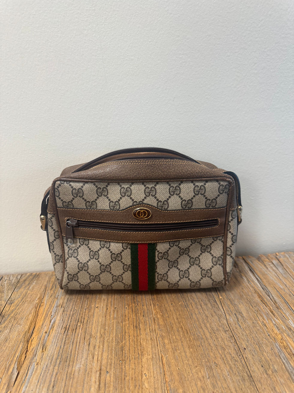 Thumbnail: Vintage Gucci Sherry Line Front Zip Crossbody