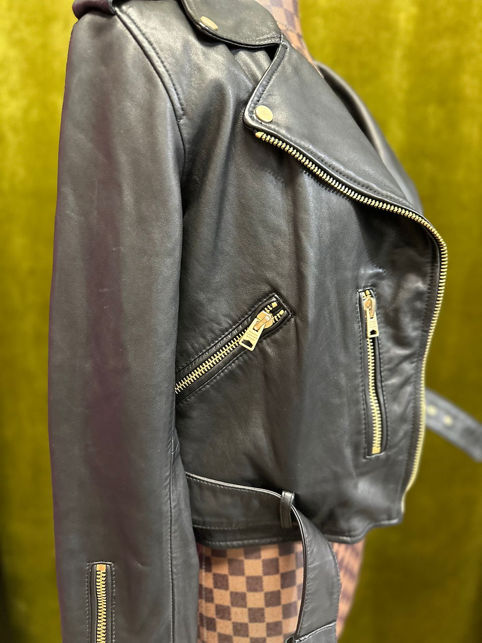 Thumbnail: All Saints Balfern Leather Biker Jacket size 4