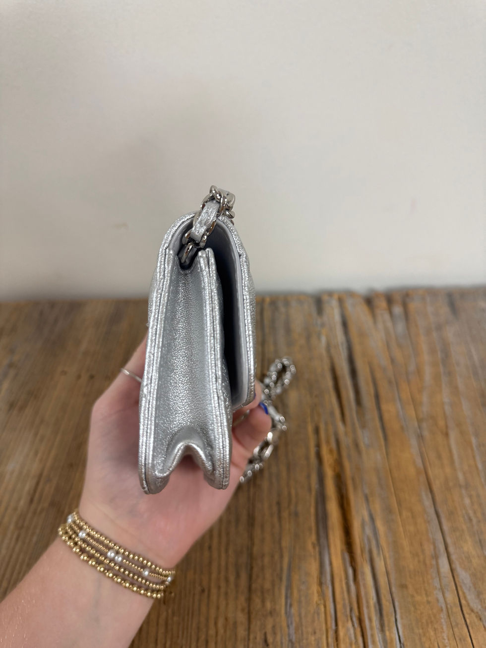 Thumbnail: Chanel Silver Metallic Star Belt Bag
