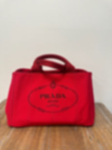 Prada Canapa Tote in Red