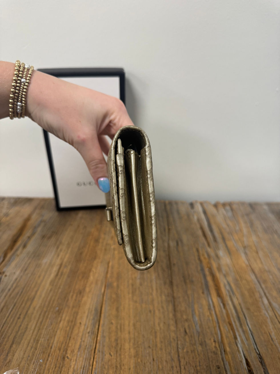 Thumbnail: Gucci Metallic Gold Wallet