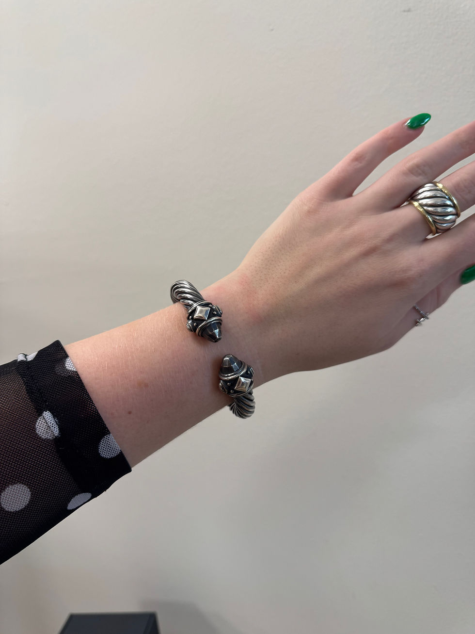 Thumbnail: David Yurman Blackened Renaissance Hinged Cuff