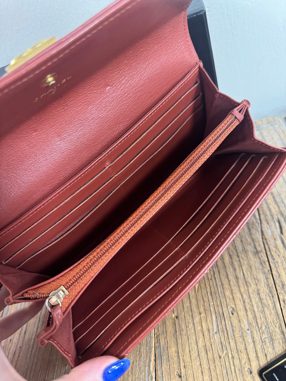 Thumbnail: Chanel Wine Lambskin Boy Wallet