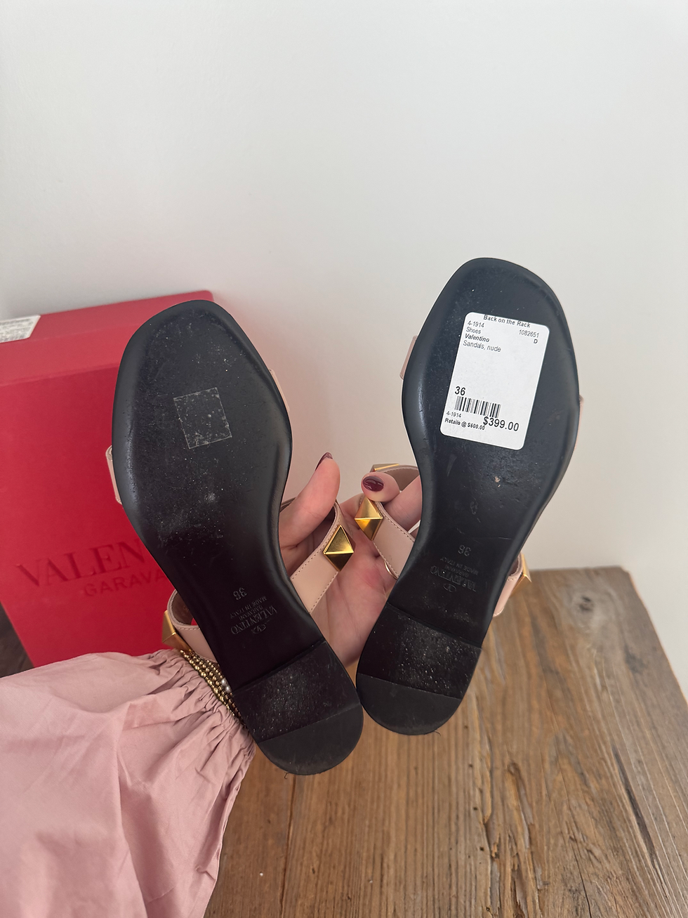 Thumbnail: Valentino Size 36 Roman Stud Sandal in Nude Rose