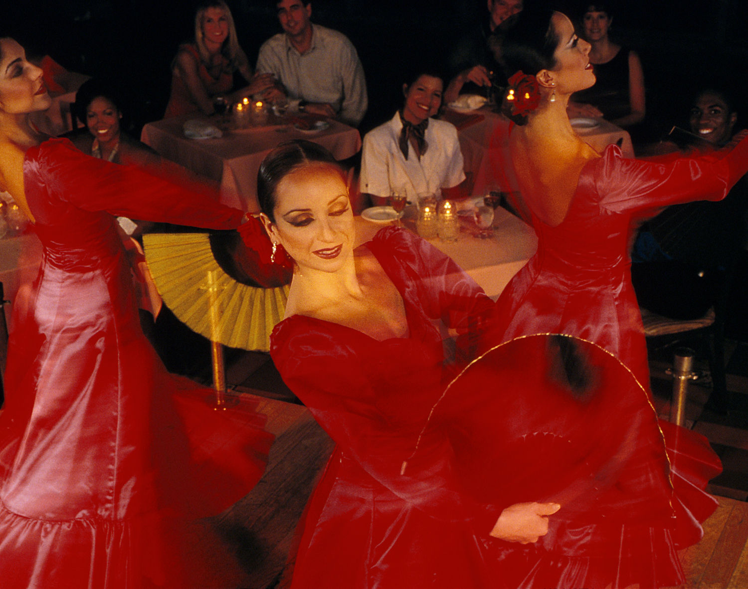 Flamenco dancers performing among dinner guests at Columbia Restaurant in Ybor City