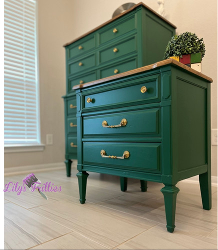 Chest of Drawer with Matching Nightstand - Emerald | Lily's Frillies Chest of Drawer with Matching Nightstand - Emerald | Lily's Frillies