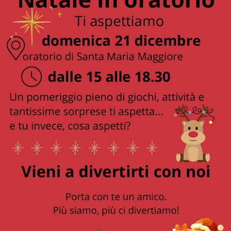 NATALE IN ORATORIO - Domenica 21 dicembre 