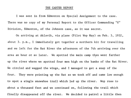 The Carter Report Tracked Down