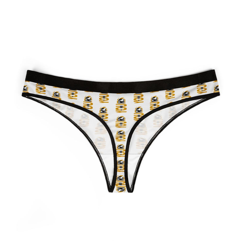 Thumbnail: Lock and Key Submissive Thong [WHITE/GOLD]