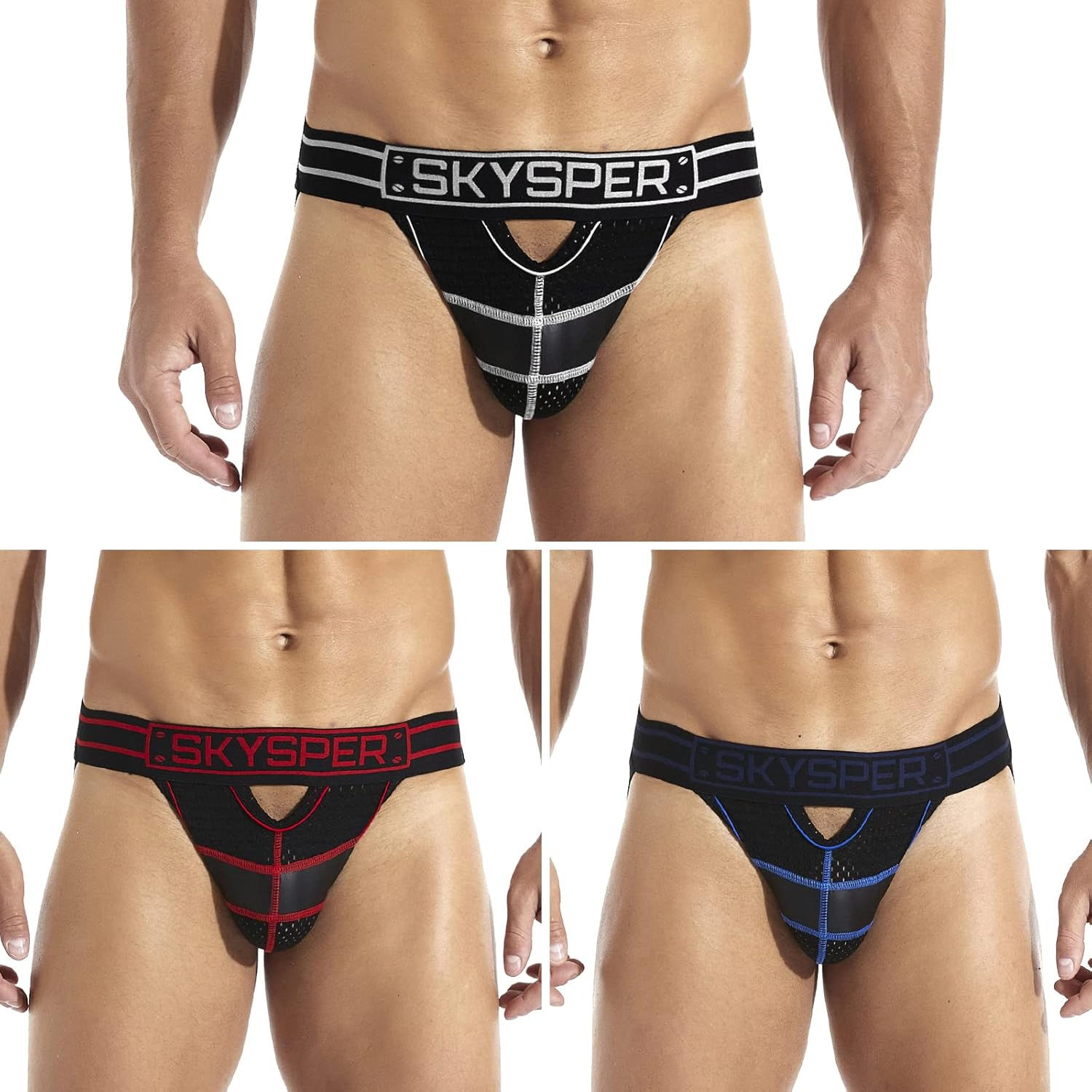 SKYSPER Men's Mesh Jockstrap Set 