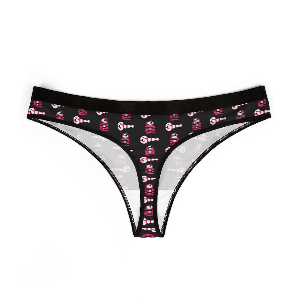 Thumbnail: Lock and Key Submissive Thong [PINK/BLACK]