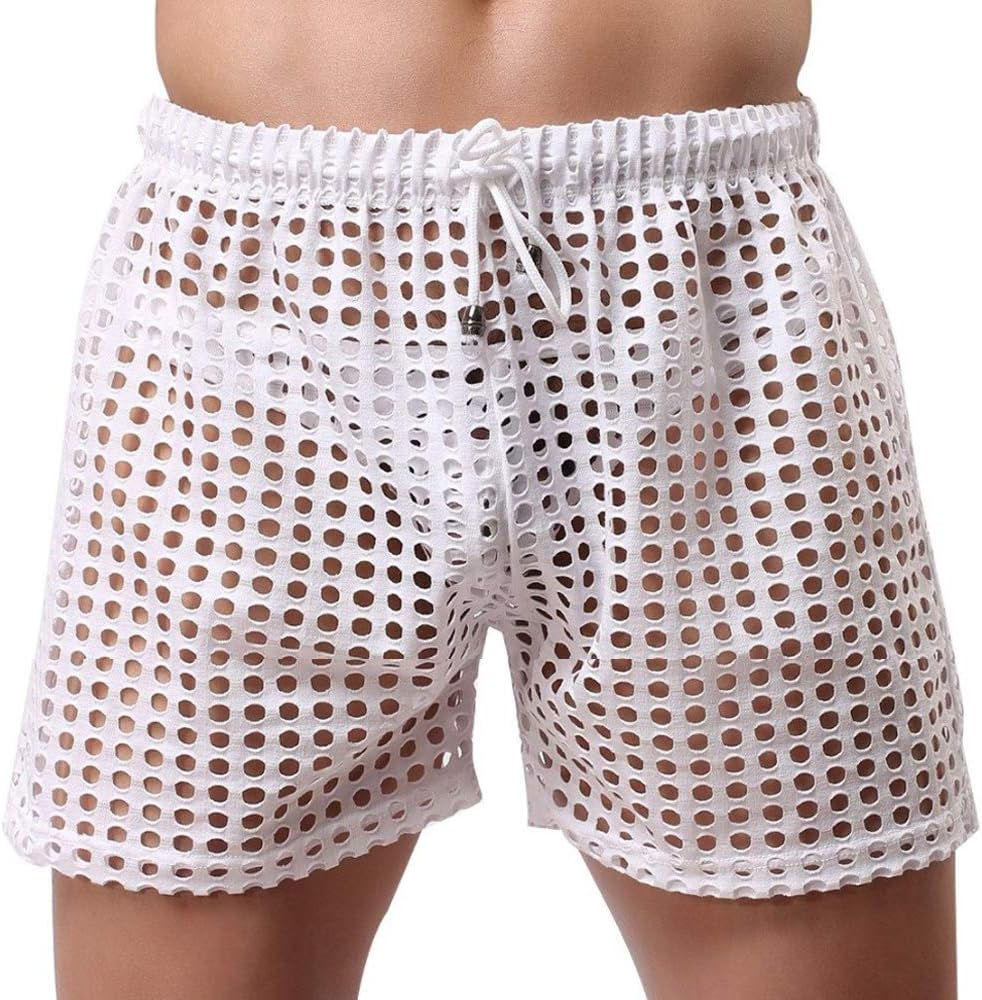 YUFEIDA Mens Hollow Openwork Boxer Shorts
