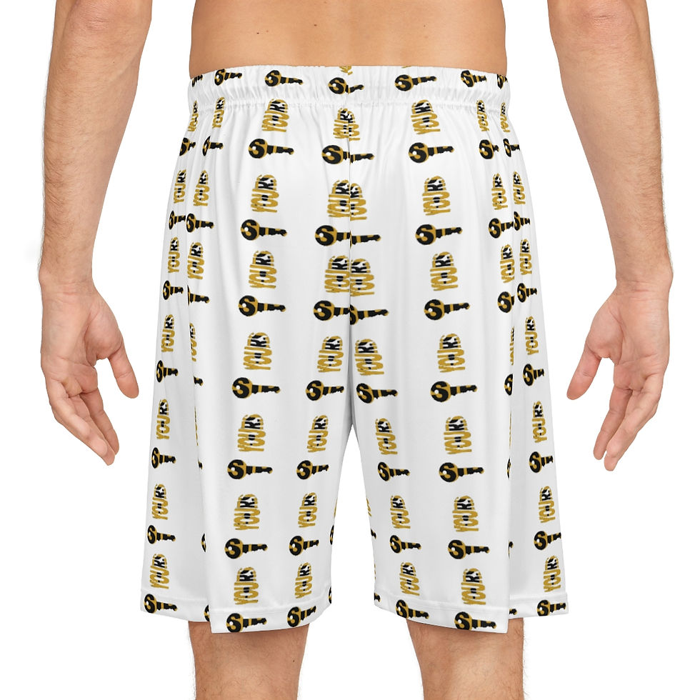 Thumbnail: Lock and Key Submissive Basketball Shorts [White]